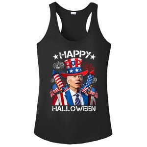 Funny Joe Biden 4th Of July Happy Halloween Firework Ladies PosiCharge Competitor Racerback Tank