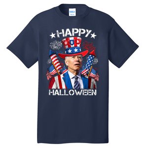 Funny Joe Biden 4th Of July Happy Halloween Firework Tall T-Shirt