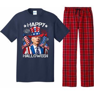 Funny Joe Biden 4th Of July Happy Halloween Firework Pajama Set