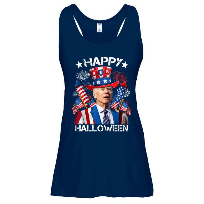 Funny Joe Biden 4th Of July Happy Halloween Firework Ladies Essential Flowy Tank