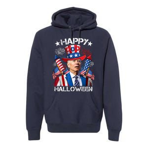 Funny Joe Biden 4th Of July Happy Halloween Firework Premium Hoodie