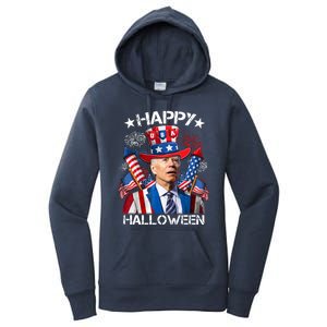 Funny Joe Biden 4th Of July Happy Halloween Firework Women's Pullover Hoodie