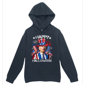 Funny Joe Biden 4th Of July Happy Halloween Firework Urban Pullover Hoodie