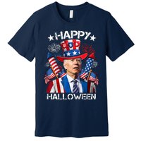 Funny Joe Biden 4th Of July Happy Halloween Firework Premium T-Shirt