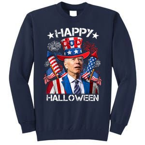 Funny Joe Biden 4th Of July Happy Halloween Firework Tall Sweatshirt