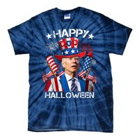 Funny Joe Biden 4th Of July Happy Halloween Firework Tie-Dye T-Shirt