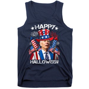 Funny Joe Biden 4th Of July Happy Halloween Firework Tank Top