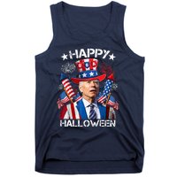 Funny Joe Biden 4th Of July Happy Halloween Firework Tank Top