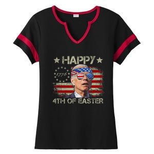 Funny Joe Biden 4th Of July Happy 4th Of Easter Us Flag Ladies Halftime Notch Neck Tee