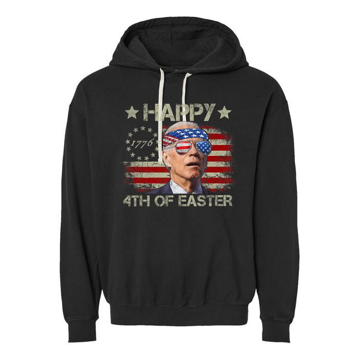 Funny Joe Biden 4th Of July Happy 4th Of Easter Us Flag Garment-Dyed Fleece Hoodie