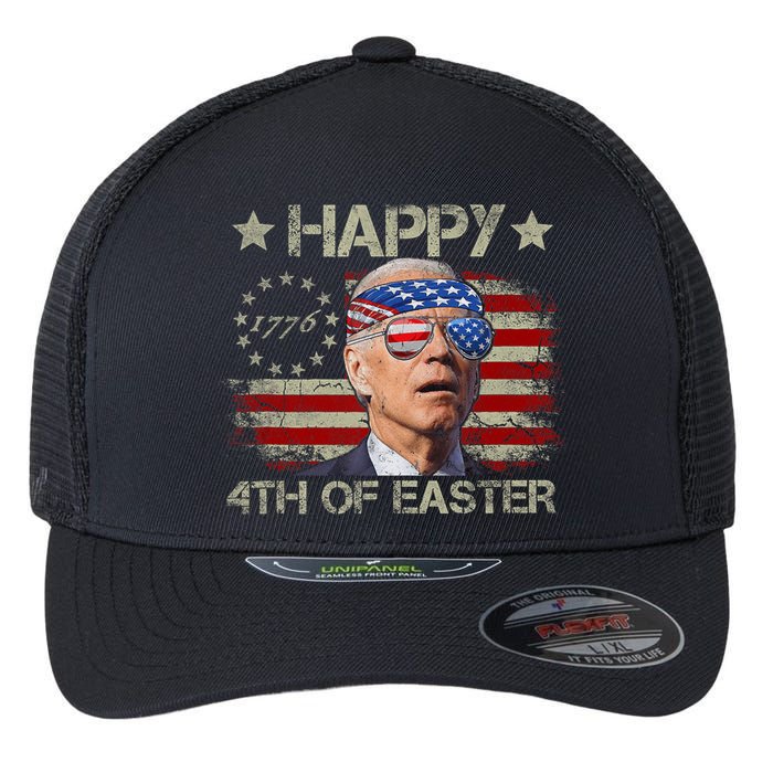 Funny Joe Biden 4th Of July Happy 4th Of Easter Us Flag Flexfit Unipanel Trucker Cap