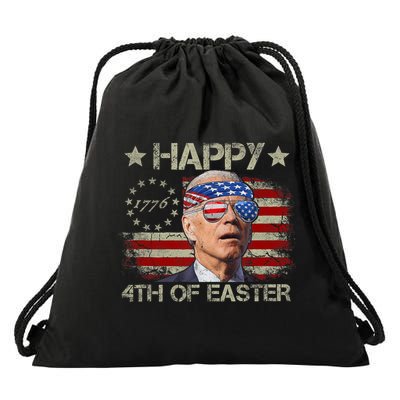 Funny Joe Biden 4th Of July Happy 4th Of Easter Us Flag Drawstring Bag