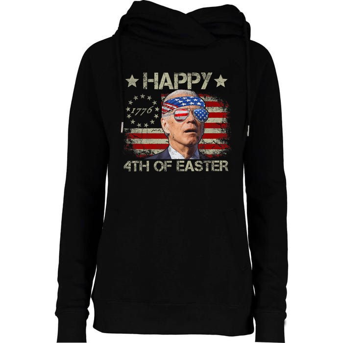 Funny Joe Biden 4th Of July Happy 4th Of Easter Us Flag Womens Funnel Neck Pullover Hood