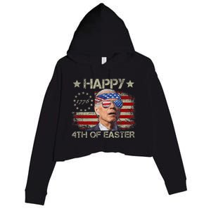 Funny Joe Biden 4th Of July Happy 4th Of Easter Us Flag Crop Fleece Hoodie