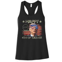 Funny Joe Biden 4th Of July Happy 4th Of Easter Us Flag Women's Racerback Tank