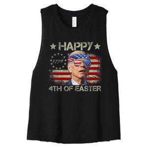 Funny Joe Biden 4th Of July Happy 4th Of Easter Us Flag Women's Racerback Cropped Tank