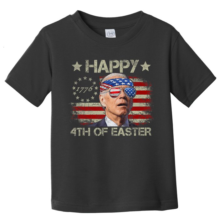 Funny Joe Biden 4th Of July Happy 4th Of Easter Us Flag Toddler T-Shirt