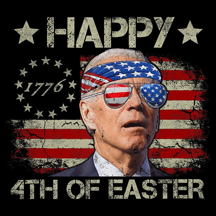 Funny Joe Biden 4th Of July Happy 4th Of Easter Us Flag Toddler T-Shirt