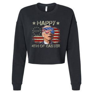 Funny Joe Biden 4th Of July Happy 4th Of Easter Us Flag Cropped Pullover Crew