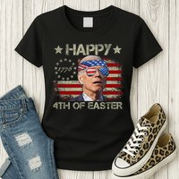 Funny Joe Biden 4th Of July Happy 4th Of Easter Us Flag Womens T-Shirt