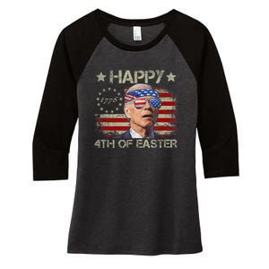 Funny Joe Biden 4th Of July Happy 4th Of Easter Us Flag Women's Tri-Blend 3/4-Sleeve Raglan Shirt