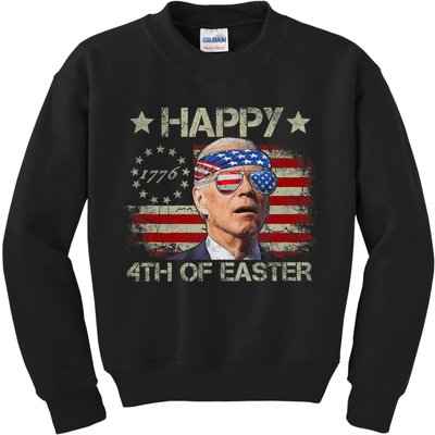 Funny Joe Biden 4th Of July Happy 4th Of Easter Us Flag Kids Sweatshirt