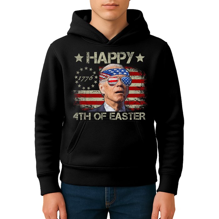 Funny Joe Biden 4th Of July Happy 4th Of Easter Us Flag Kids Hoodie