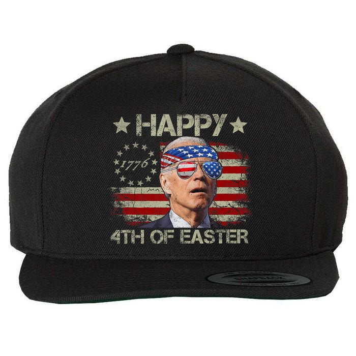 Funny Joe Biden 4th Of July Happy 4th Of Easter Us Flag Wool Snapback Cap