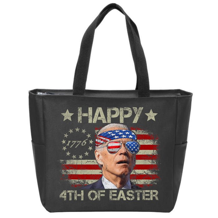 Funny Joe Biden 4th Of July Happy 4th Of Easter Us Flag Zip Tote Bag