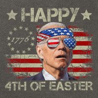 Funny Joe Biden 4th Of July Happy 4th Of Easter Us Flag Cotton Canvas Backpack