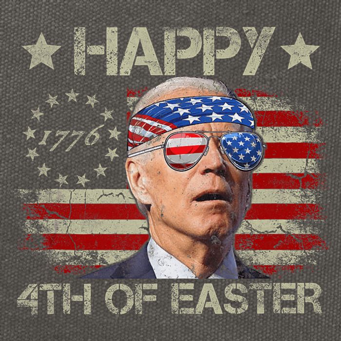 Funny Joe Biden 4th Of July Happy 4th Of Easter Us Flag Cotton Canvas Backpack