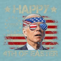 Funny Joe Biden 4th Of July Happy 4th Of Easter Us Flag Sueded Cloud Jersey T-Shirt