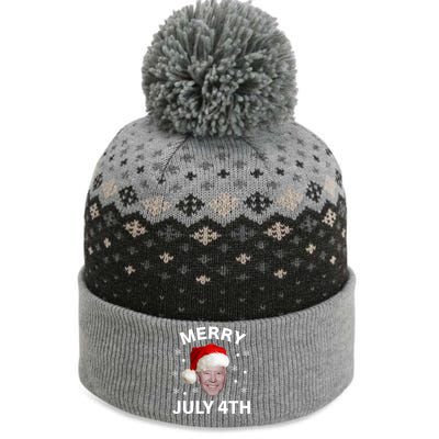 Funny Joe Biden Merry Christmas In July 4th Gift The Baniff Cuffed Pom Beanie