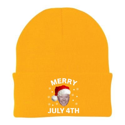 Funny Joe Biden Merry Christmas In July 4th Gift Knit Cap Winter Beanie