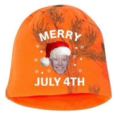 Funny Joe Biden Merry Christmas In July 4th Gift Kati - Camo Knit Beanie