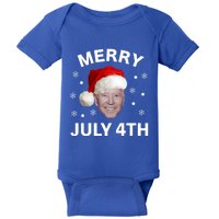 Funny Joe Biden Merry Christmas In July 4th Gift Baby Bodysuit