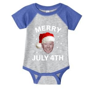 Funny Joe Biden Merry Christmas In July 4th Gift Infant Baby Jersey Bodysuit