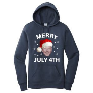 Funny Joe Biden Merry Christmas In July 4th Gift Women's Pullover Hoodie