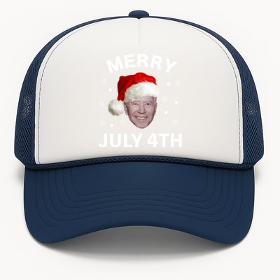 Funny Joe Biden Merry Christmas In July 4th Gift Trucker Hat