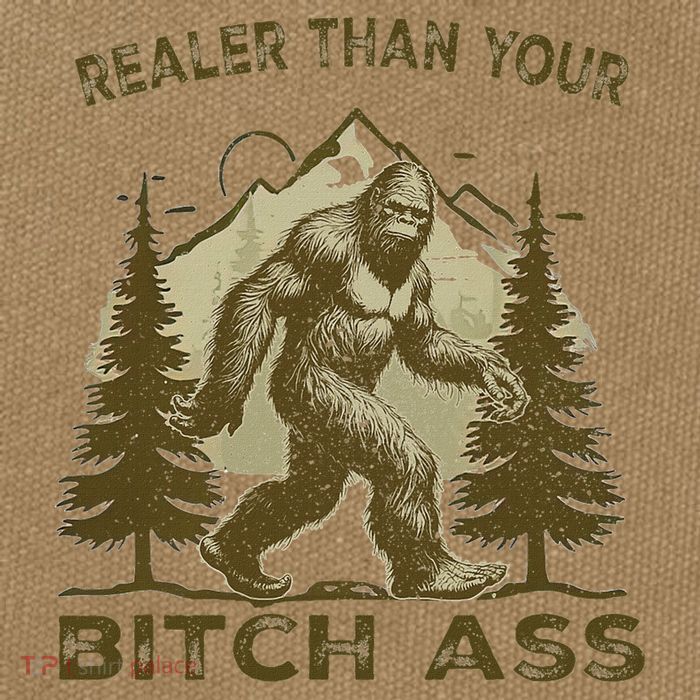 Funny Joke Bigfoot Realer Than Your Bitch Ass Sasquatch Cotton Canvas Backpack