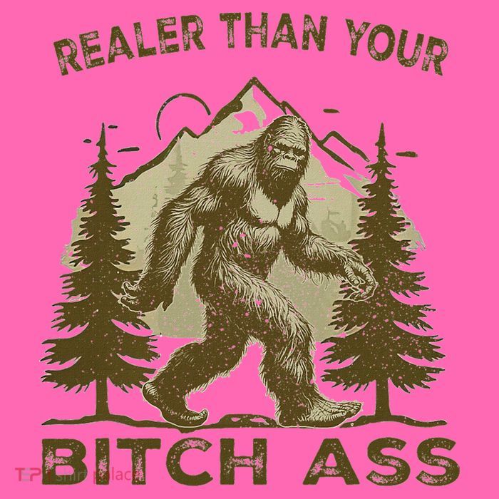 Funny Joke Bigfoot Realer Than Your Bitch Ass Sasquatch Stripe Pom Pom Beanie