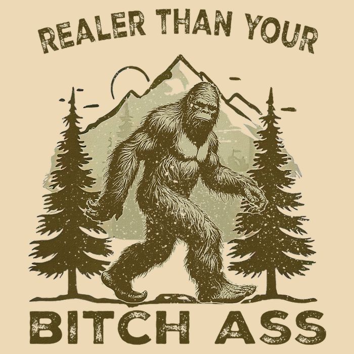 Funny Joke Bigfoot Realer Than Your Bitch Ass Sasquatch Drawstring Bag