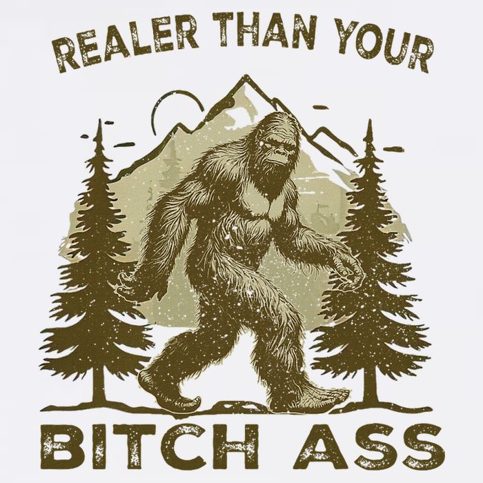 Funny Joke Bigfoot Realer Than Your Bitch Ass Sasquatch Large Microfiber Waffle Golf Towel