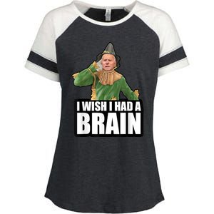 Funny Joe Biden Scarecrow I Wish I Had A Brain Anti Liberals Enza Ladies Jersey Colorblock Tee