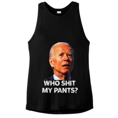 Funny Joe Biden Idiot Republican Who Shi.T My Pants Politics Ladies PosiCharge Tri-Blend Wicking Tank