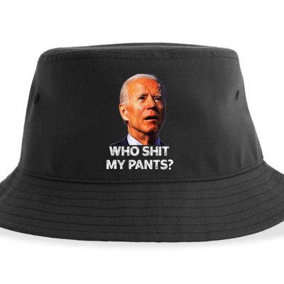 Funny Joe Biden Idiot Republican Who Shi.T My Pants Politics Sustainable Bucket Hat