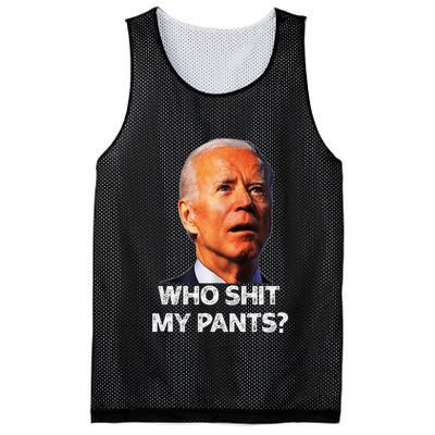 Funny Joe Biden Idiot Republican Who Shi.T My Pants Politics Mesh Reversible Basketball Jersey Tank