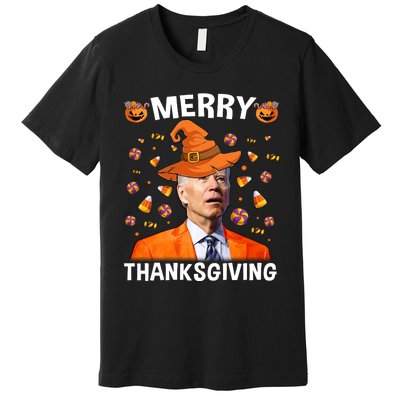 Funny Joe Biden Happy Halloween Shirt Merry Thanksgiving Premium T-Shirt