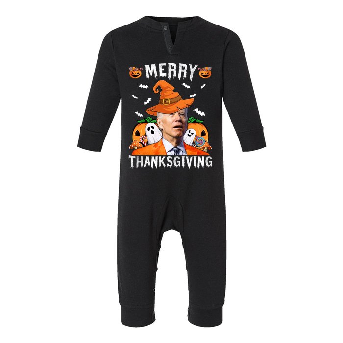 Funny Joe Biden Happy Halloween Shirt Merry Thanksgiving Infant Fleece One Piece