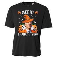 Funny Joe Biden Happy Halloween Shirt Merry Thanksgiving Cooling Performance Crew T-Shirt